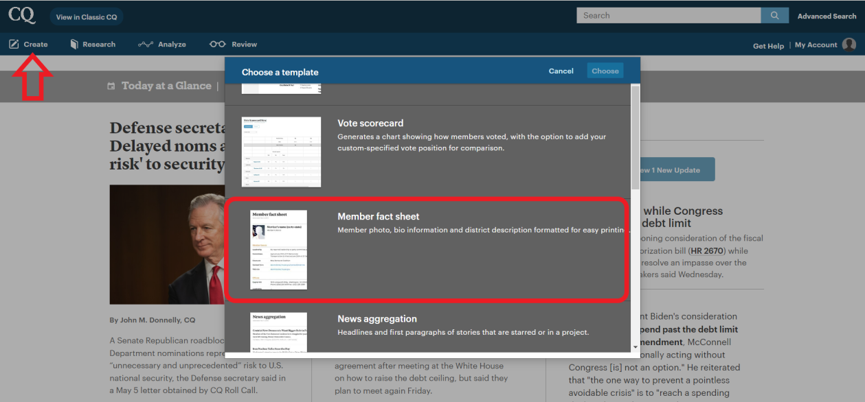 Where can I find a list of mailing addresses for Senators in CQ? CQ