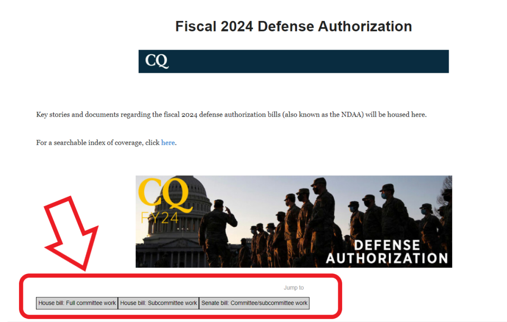 Fiscal 2024 Defense Authorization NDAA CQ